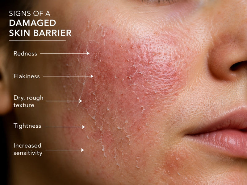 Barrier-first skincare article for sensitive dry and acne-prone skin