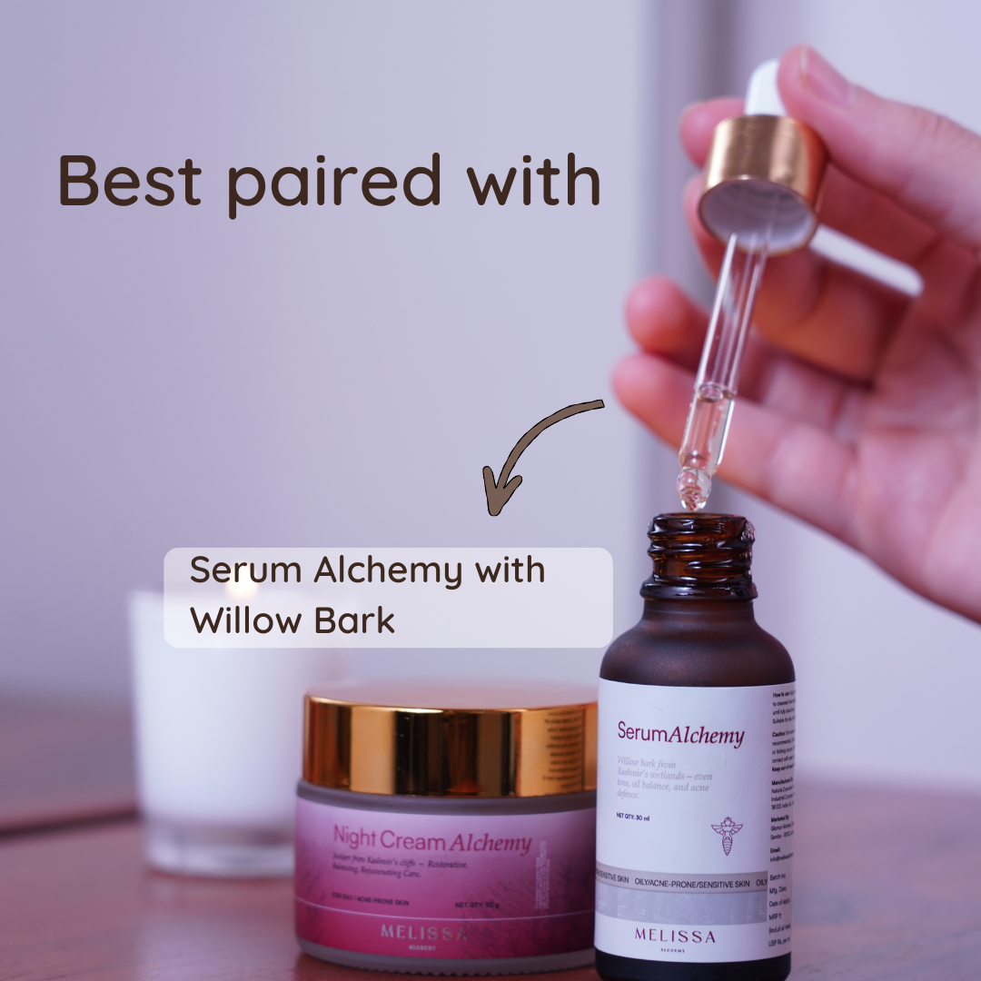Melissa Alchemy Night Cream Alchemy with Juniper shown with its recommended skincare pairing.